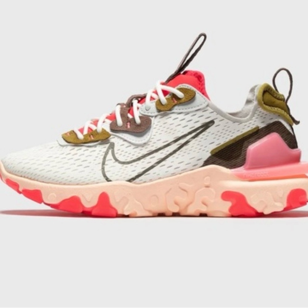 NWOT NIKE REACT VISION 6.5 SUMMIT WHITE/SIREN RED/DESERT MOSS/IRONSTONE rare - Picture 5 of 9